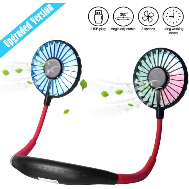 Portable USB Rechargeable Neck Fan Neckband 360 Degree Mini Fan Style